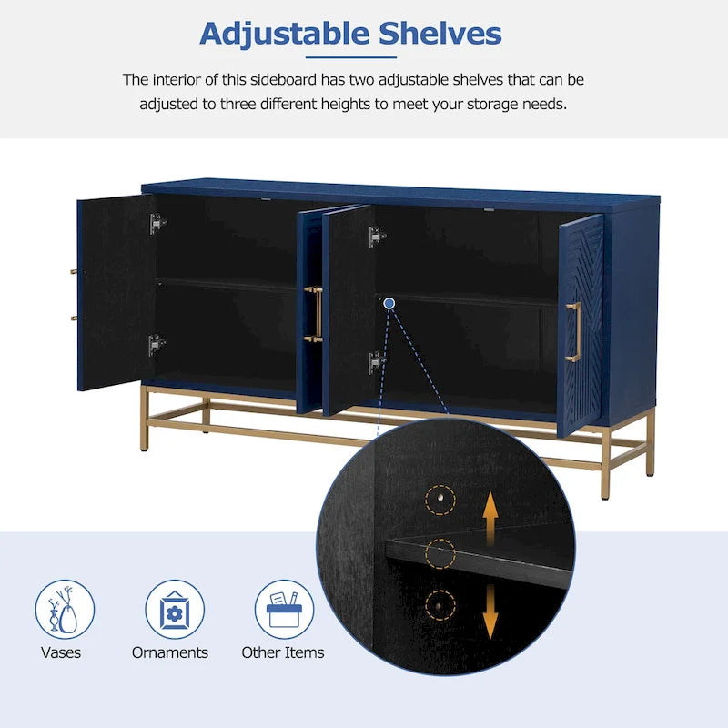 Sideboard-Buffetschrank mit verstellbaren Einlegeböden