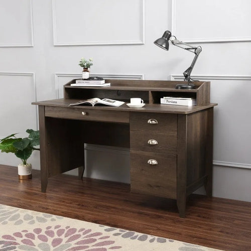53" breiter Schreibtisch mit Aufsatz für das Home Office