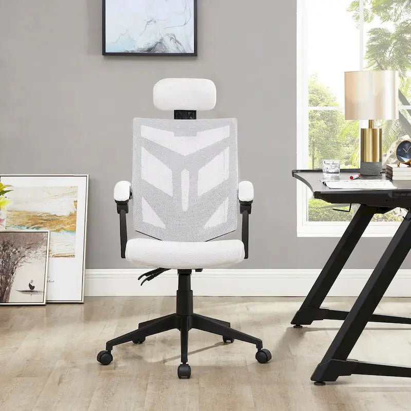 Verstellbarer Bürostuhl mit Kopfstütze Ergonomischer Schreibtischstuhl Hoher Rücken Mesh-Bürostühle mit Lordosenstütze mit Rollen