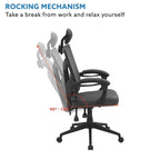 Verstellbarer Bürostuhl mit Kopfstütze Ergonomischer Schreibtischstuhl Hoher Rücken Mesh-Bürostühle mit Lordosenstütze mit Rollen
