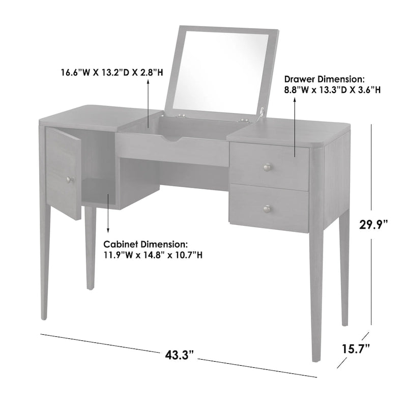 Schminktisch mit Hocker-Set