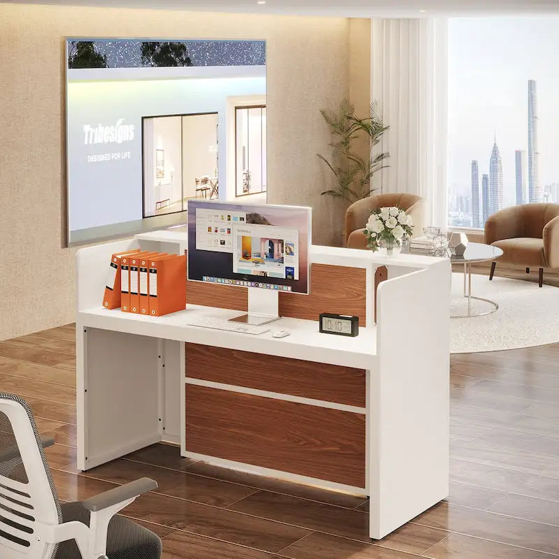 63 Zoll Empfangstheke mit LED-Beleuchtung für Ladenbüro