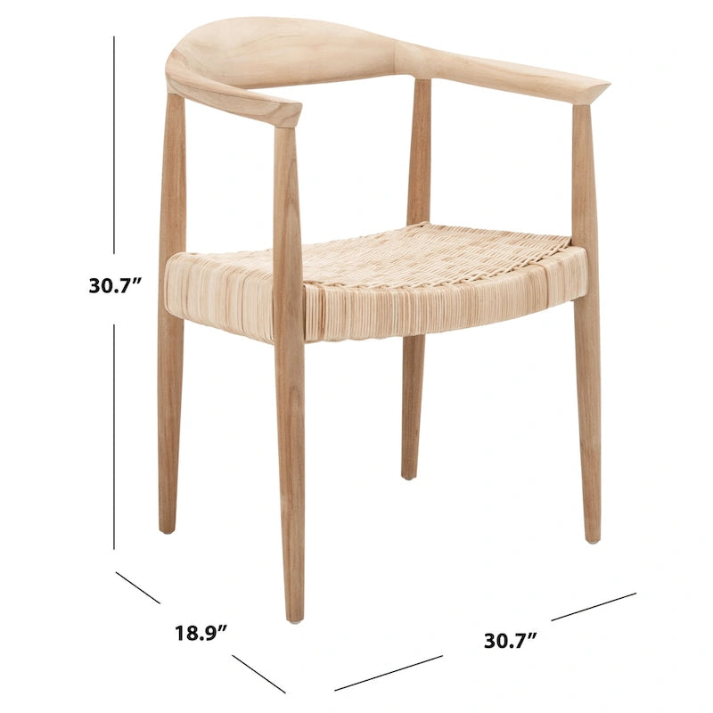 Akzentsessel aus Seil und Rattan – 24.8 B x 18.9 T x 30.7 H – 25Bx19Tx31H