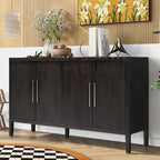Modernes Sideboard 60 mit 4 Türen und Massivholzfüßen