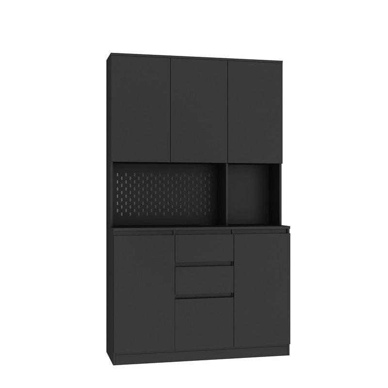 Küchenschrank mit Mikrowellenständer und 2 Schubladen, freistehendes Buffet-Sideboard mit Ladestation