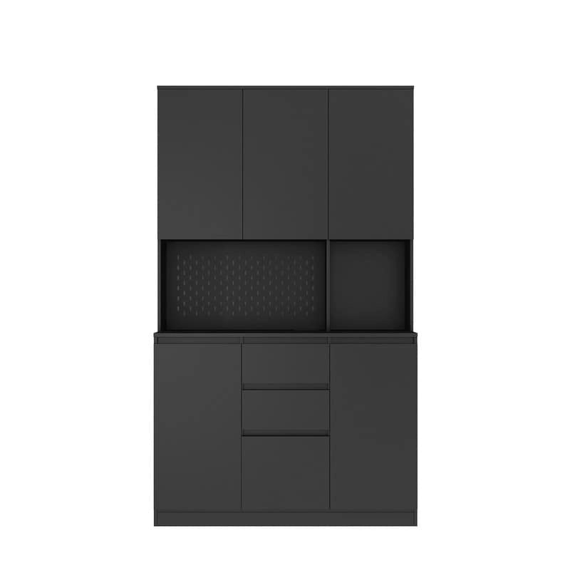 Küchenschrank mit Mikrowellenständer und 2 Schubladen, freistehendes Buffet-Sideboard mit Ladestation