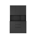 Küchenschrank mit Mikrowellenständer und 2 Schubladen, freistehendes Buffet-Sideboard mit Ladestation