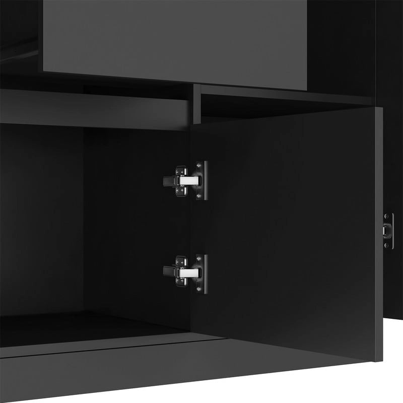 Küchenschrank mit Mikrowellenständer und 2 Schubladen, freistehendes Buffet-Sideboard mit Ladestation