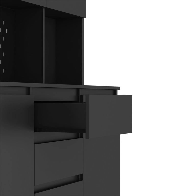 Küchenschrank mit Mikrowellenständer und 2 Schubladen, freistehendes Buffet-Sideboard mit Ladestation
