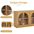 60 Farmhouse 4-türiges großes Vintage-Sideboard mit Metallgriffen und verstellbaren Einlegeböden