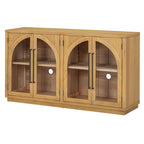 60 Farmhouse 4-türiges großes Vintage-Sideboard mit Metallgriffen und verstellbaren Einlegeböden