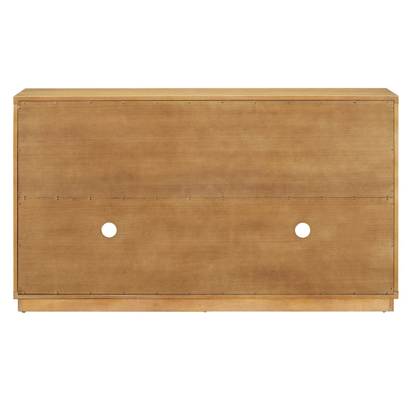 60 Farmhouse 4-türiges großes Vintage-Sideboard mit Metallgriffen und verstellbaren Einlegeböden